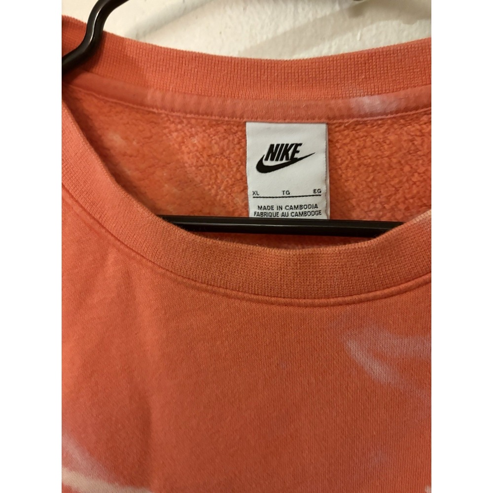 Nike Custom Bleached Sweatshirt Size XL Orange Splatter Tie Dye Crew - Picture 3 of 5